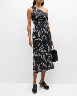 Style 1-401085421-149 Rails Black Size 12 1-401085421-149 Print One Shoulder Tall Height Cocktail Dress on Queenly