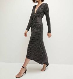 Style 1-4035581164-74 Veronica Beard Black Size 4 V Neck Tall Height Polyester Cocktail Dress on Queenly