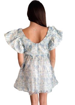 Style 1-4074216745-74 Fore Blue Size 4 Sheer Floral 1-4074216745-74 Cocktail Dress on Queenly
