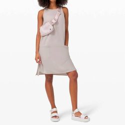 Style 1-4085989647-397 lululemon Nude Size 14 Jersey High Neck Cocktail Dress on Queenly