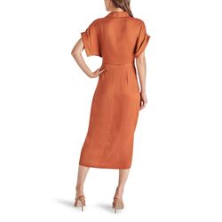 Style 1-4116841557-649 STEVE MADDEN Orange Size 2 Polyester Tall Height Sleeves Cocktail Dress on Queenly