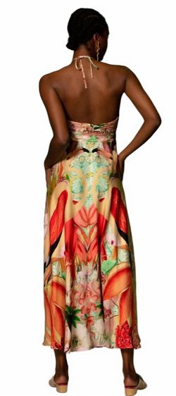 Style 1-4139594261-892 CAROLINA K Yellow Size 8 Plunge Print Cocktail Dress on Queenly
