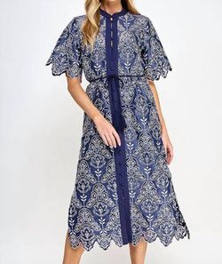 Style 1-4144643988-892 ELLISON Blue Size 8 Tall Height Navy Free Shipping Cocktail Dress on Queenly