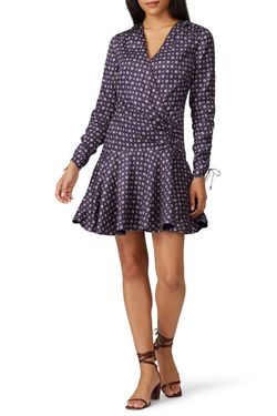 Style 1-4233720209-472-1 JONATHAN SIMKHAI Purple Size 16 V Neck Sleeves Free Shipping Cocktail Dress on Queenly