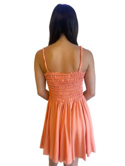 Style 1-4248947010-149 Vintage Havana Orange Size 12 Tall Height Mini Square Neck Cocktail Dress on Queenly