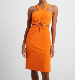 Style 1-568002672-425 FRENCH CONNECTION Orange Size 8 Tall Height Polyester Cocktail Dress on Queenly