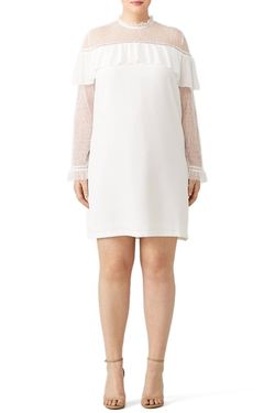 Style 1-626260930-427-1 Eloquii White Size 14 Plus Size Free Shipping Sleeves Cocktail Dress on Queenly