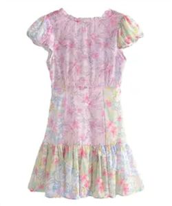 Style 1-669188296-149 SUN IMPERIAL Pink Size 12 Plus Size Floral Summer Casual Tall Height Cocktail Dress on Queenly