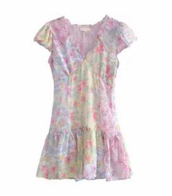 Style 1-669188296-149 SUN IMPERIAL Pink Size 12 Casual Floral Tall Height Mini Cocktail Dress on Queenly