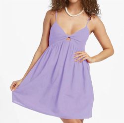 Style 1-684871733-149 Billabong Purple Size 12 Fitted Mini V Neck Tall Height Cocktail Dress on Queenly