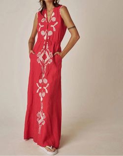 Style 1-807059938-74 CAROLINA K Red Size 4 Floor Length 1-807059938-74 V Neck Straight Dress on Queenly