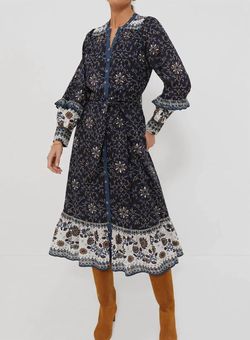 Style 1-88600133-149 Cleobella Blue Size 12 Long Sleeve 1-88600133-149 Cocktail Dress on Queenly