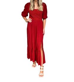 Style 1-936458674-74 DEAR JOHN DENIM Red Size 4 Free Shipping Tall Height Side slit Dress on Queenly