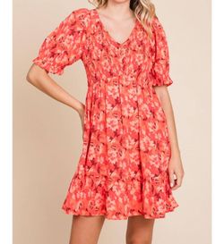 Style 1-1055523715-892 Jodifl Orange Size 8 Floral Mini Cocktail Dress on Queenly