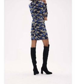 Style 1-10812117-70 Diane von Furstenberg Blue Size 0 Long Sleeve Print Sleeves Cocktail Dress on Queenly