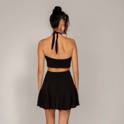 Style 1-1095345893-892 peixoto Black Size 8 Halter Cut Out Cocktail Dress on Queenly
