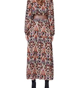 Style 1-1129136279-70 See U Soon Brown Size 0 Print Tall Height Straight Dress on Queenly