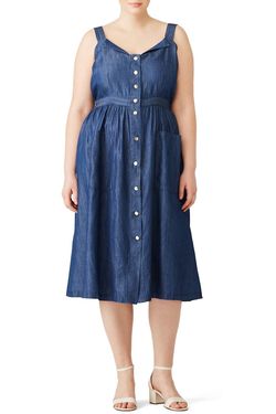 Style 1-1232854699-718-1 Draper James x Eloquii Blue Size 24 Cocktail Dress on Queenly