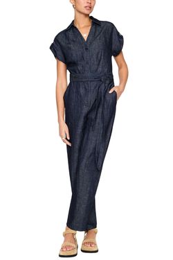 Style 1-1348865563-70 Brochu Walker Black Size 0 Sleeves Belt Jumpsuit Dress on Queenly