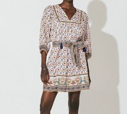 Style 1-1513332733-892 Cleobella Nude Size 8 Print Sleeves Cocktail Dress on Queenly