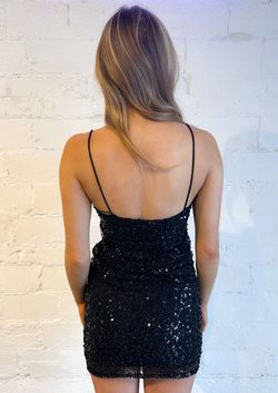 Style 1-1533613796-892 Sky to Moon Black Size 8 Shiny Tall Height Cocktail Dress on Queenly