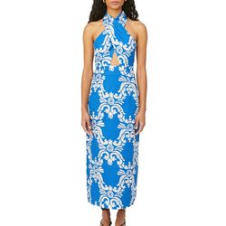 Style 1-2024016962-1498 RHODE Blue Size 4 Tall Height Side Slit Cocktail Dress on Queenly