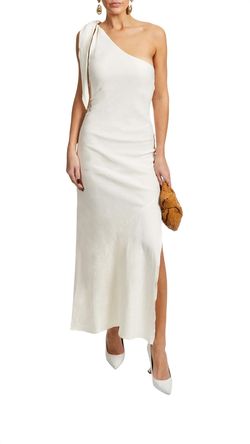 Style 1-2027126447-149 cult gaia White Size 12 Polyester Side Slit Cocktail Dress on Queenly