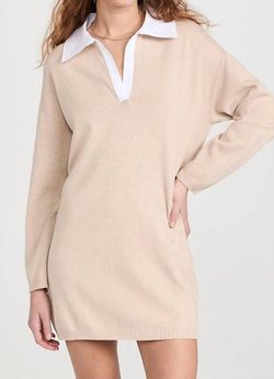 Style 1-2048368541-74 NAADAM Nude Size 4 V Neck Long Sleeve Mini Cocktail Dress on Queenly
