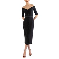 Style 1-2115202998-649 Shoshanna Black Size 2 Satin Belt Cocktail Dress on Queenly