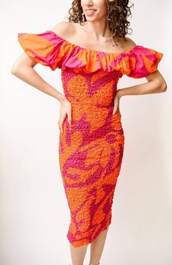 Style 1-2192166445-149 SAYLOR Orange Size 12 Plus Size Floral Pattern Free Shipping Cocktail Dress on Queenly