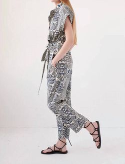 Style 1-2229099525-149 CHUFY White Size 12 Print Bachelorette Engagement Belt Jumpsuit Dress on Queenly