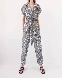 Style 1-2229099525-149 CHUFY White Size 12 Floor Length Print Tall Height Jumpsuit Dress on Queenly
