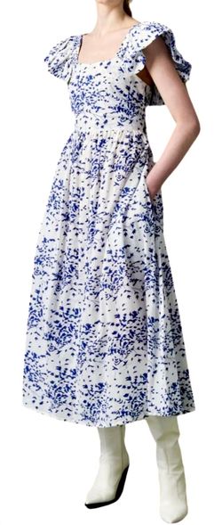Style 1-2269734525-892 Guadalupe Design Blue Size 8 Floral Mini Square Neck Print Cocktail Dress on Queenly