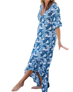 Style 1-228827359-1691 Walker & Wade Blue Size 16 Plus Size High Low Tall Height Straight Dress on Queenly