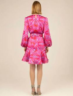 Style 1-2288793247-70 Silvia Tcherassi Pink Size 0 Keyhole Mini Print Tall Height Cocktail Dress on Queenly