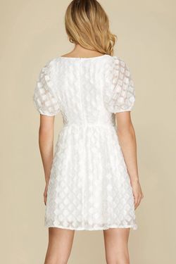 Style 1-2407483625-74 SHE + SKY White Size 4 1-2407483625-74 Mini Bridal Shower Engagement Cocktail Dress on Queenly