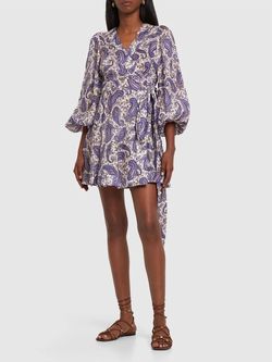Style 1-24791658-5 Zimmermann Blue Size 0 Print Mini Cocktail Dress on Queenly
