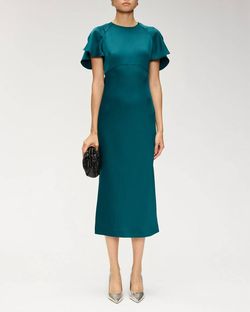 Style 1-2537316333-1901 Derek Lam 10 Crosby Green Size 6 Fitted Tall Height Teal Cocktail Dress on Queenly