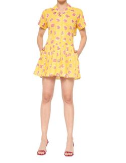 Style 1-2612991839-149 De Loreta Yellow Size 12 Summer Sorority Rush Tall Height Cocktail Dress on Queenly