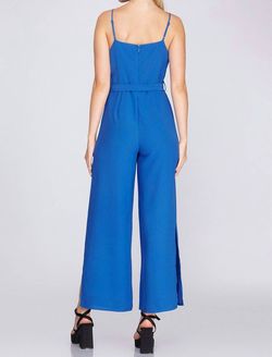 Style 1-2687179366-892 SHE + SKY Blue Size 8 Tall Height Polyester Floor Length Jumpsuit Dress on Queenly