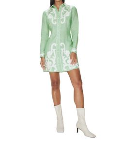 Style 1-2698185826-5 ALEMAIS Light Green Size 0 High Neck Fitted Mini Cocktail Dress on Queenly