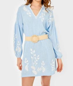 Style 1-2716900438-149 Cartolina Nantucket Blue Size 12 Belt Mini Cocktail Dress on Queenly