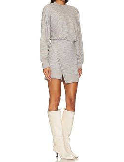 Style 1-2743793989-149 STEVE MADDEN Gray Size 12 Sleeves Long Sleeve Mini Cocktail Dress on Queenly