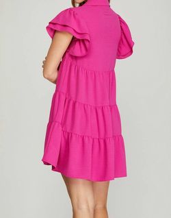Style 1-2933384258-74 SHE + SKY Pink Size 4 Polyester High Neck Cocktail Dress on Queenly