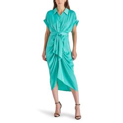 Style 1-2958092774-1498 STEVE MADDEN Blue Size 4 Polyester Turquoise Cocktail Dress on Queenly