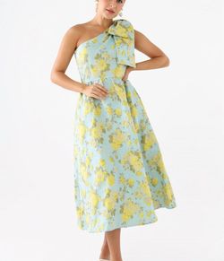 Style 1-3050286494-74 ABBEY GLASS Blue Size 4 One Shoulder Pockets Tea Length Cocktail Dress on Queenly