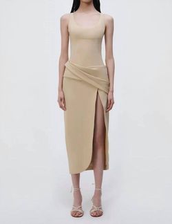 Style 1-3118328108-425 JONATHAN SIMKHAI Nude Size 8 Polyester Free Shipping Tall Height Cocktail Dress on Queenly