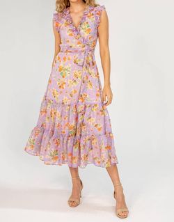 Style 1-3155972416-74 LAVENDER BROWN Purple Size 4 V Neck Floral 50 Off Cocktail Dress on Queenly