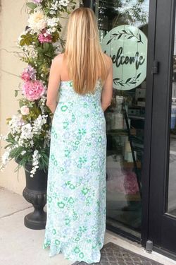 Style 1-3157457385-149 ANDREE BY UNIT Green Size 12 Floor Length Print Tall Height Side slit Dress on Queenly