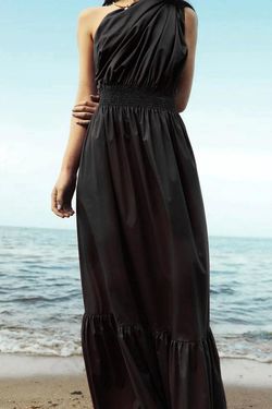 Style 1-3201653479-149 MONICA NERA Black Tie Size 12 Halter Free Shipping Tall Height Straight Dress on Queenly